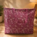 Blush Vine Brocade Tote Bag