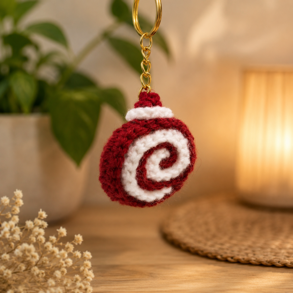 Chocolate Swirl Roll Keychain