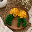 Golden Blossom Crochet bow
