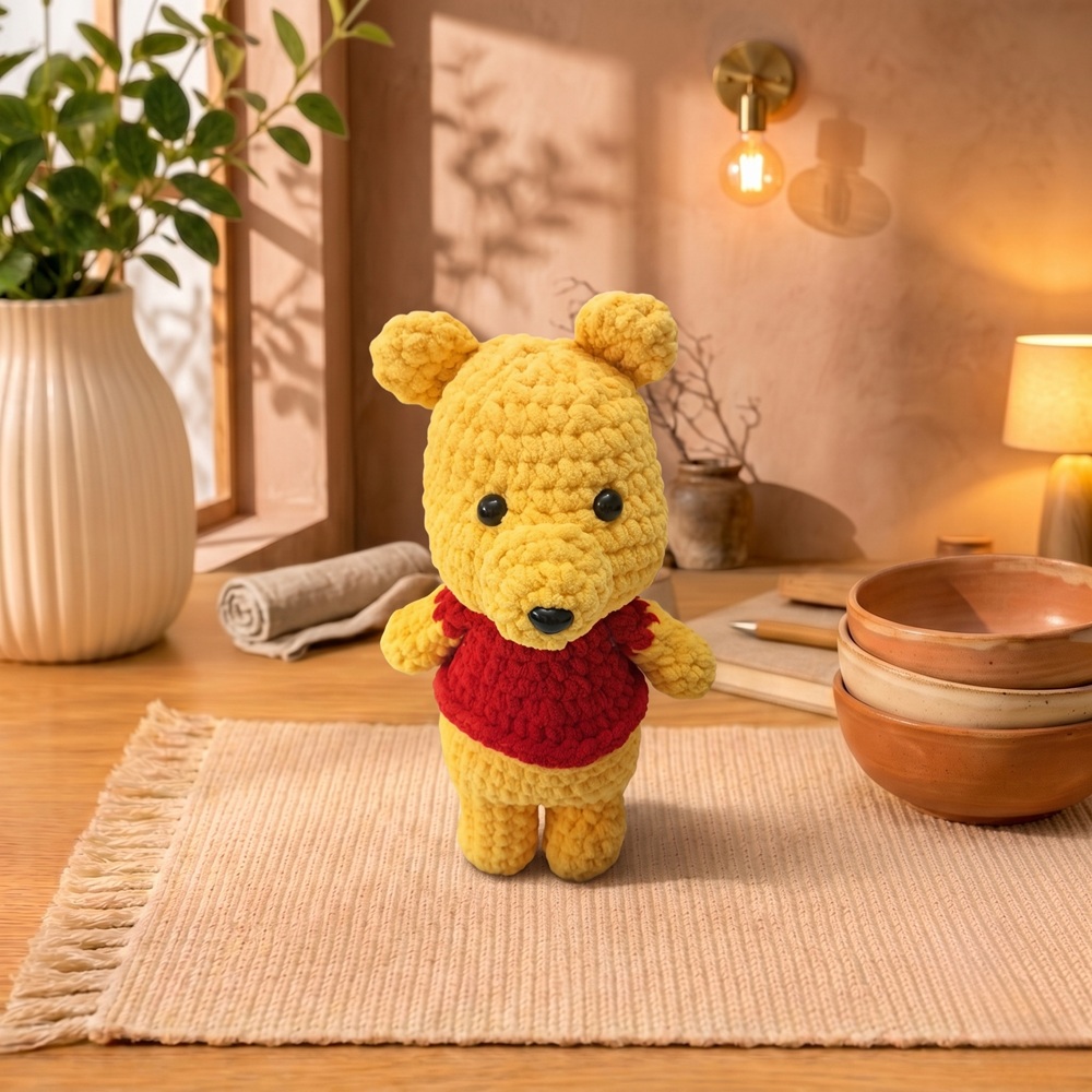 Pooh bear crochet toy