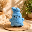 Sky Blue Plush Crochet Bunny