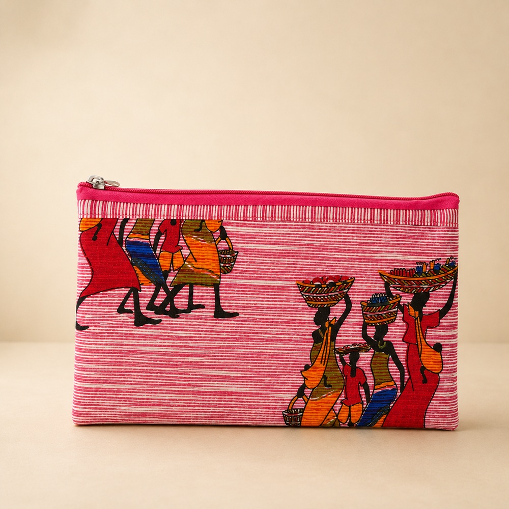Pink Folk Art Hand Purse