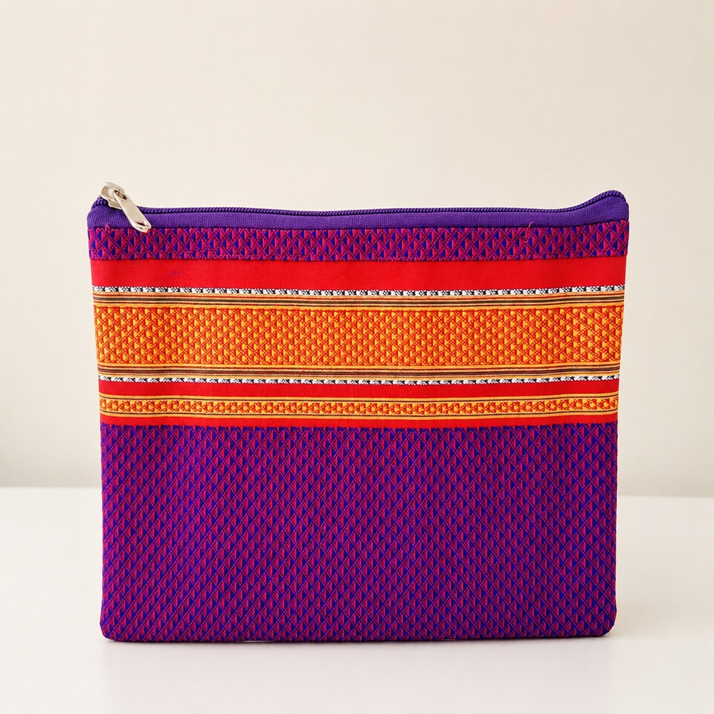 Traditional Woven Hand Purse – Purple & Orange