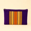 Purple & Gold Woven Hand Purse – Traditional Stripe