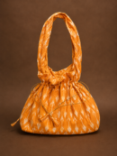 Mustard Ikat-Inspired Print Jhola Bag