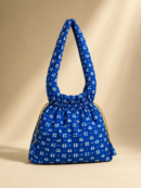Royal Blue Geometric Print Jhola Bag