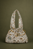 Monochrome Folk Art Print Jhola Bag