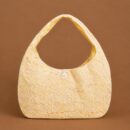 Cream Ivory/ light yellow Floral Lace Tote Bag