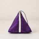 Metallic Striped Samosa Pouch – Purple