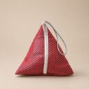 Metallic Striped Samosa Pouch – Rose Red