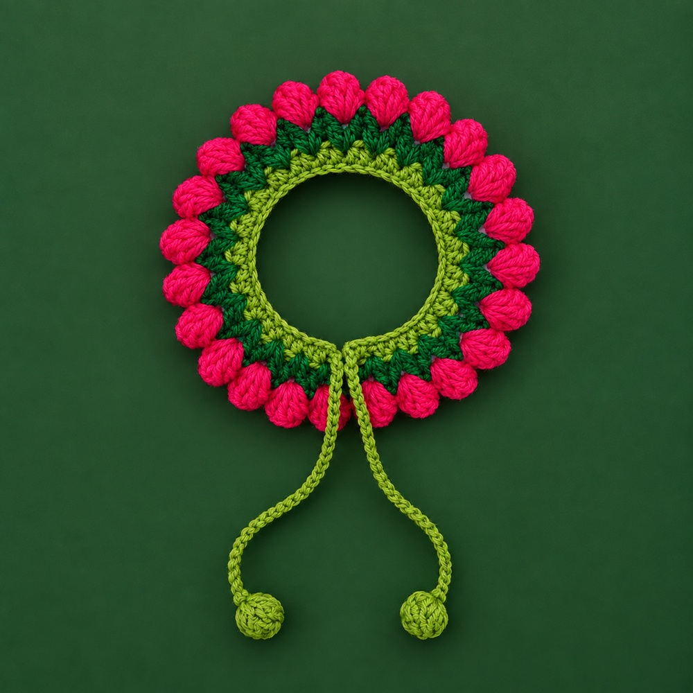 Gajra - Pink Floral Crochet