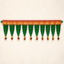 Traditional Green Leaf & Gold Border Festive Toran